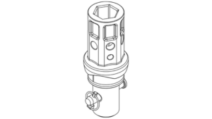 ADAPTATEUR 2HEX F- 65MM ROND M