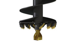 VRILLE S5 AUGER TORQUE 600mm. Dents et Pilote TUNGSTENE Carré 75mm.