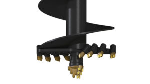 VRILLE S5 AUGER TORQUE 1200mm Dents et Pilote ROCHE TENDRE/ENROBE Carré 75mm.