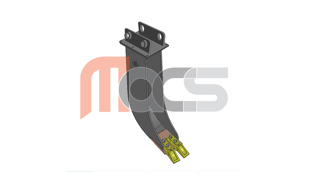 FLEXI SYSTEM GODET BANANE 150MM PELLE JUSQ'AU 1,9T AVEC OREILLES AXES 30mm LIBRE