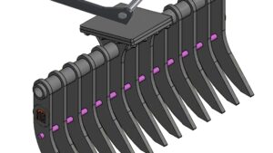 FLEXI SYSTEM RATEAU 1200mm 2-3.9T AVEC ATTACHE NEUSON EASY LOCK HS3 AXES DE 40mm